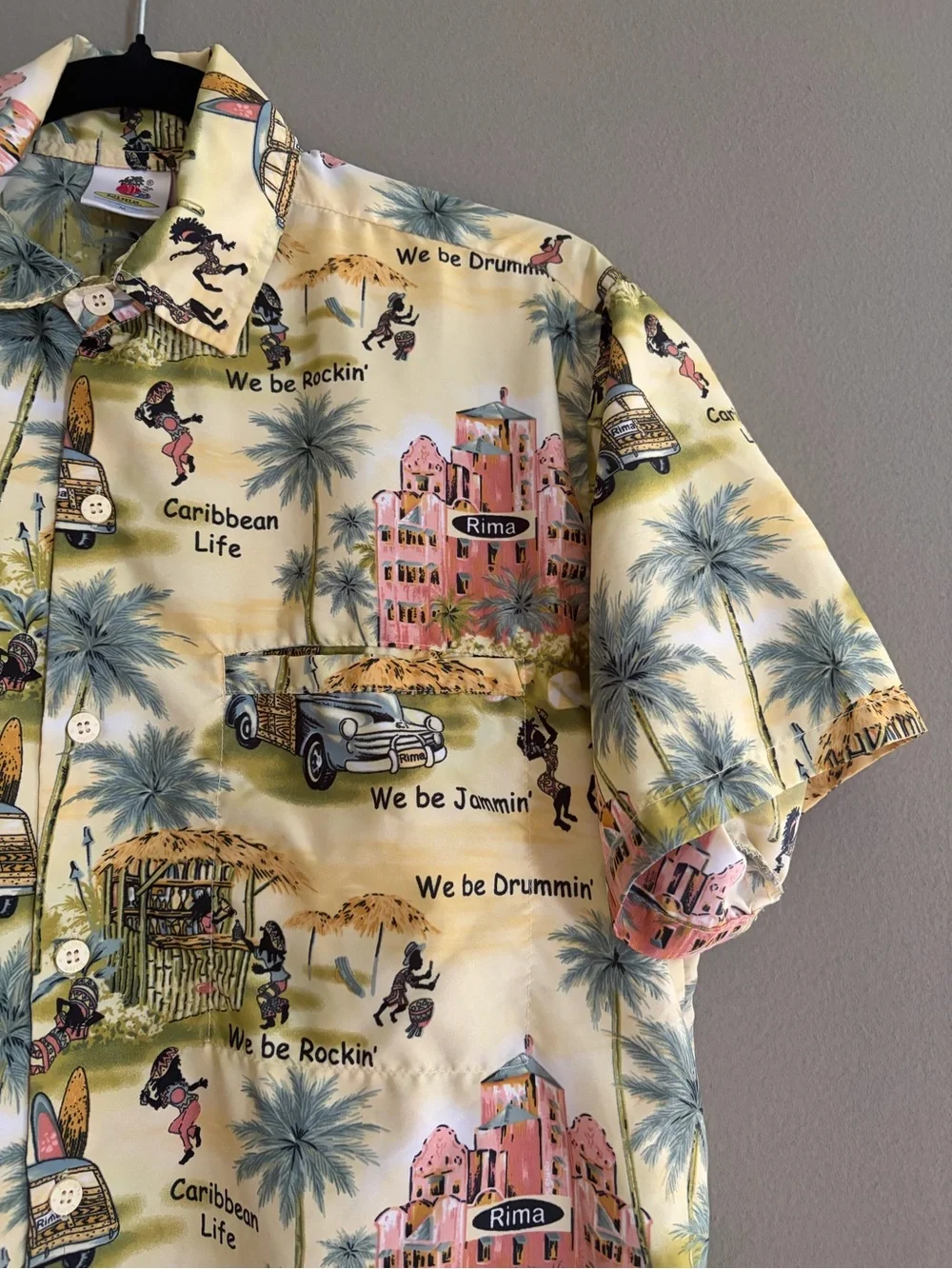 Rima Caribbean Life Casual Button Down Shirt Short Sleeve Tropical Beach Resort - Picture 4 of 11